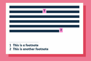 references footnotes size
