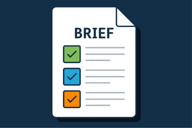 Illustration of a checklist titled Brief